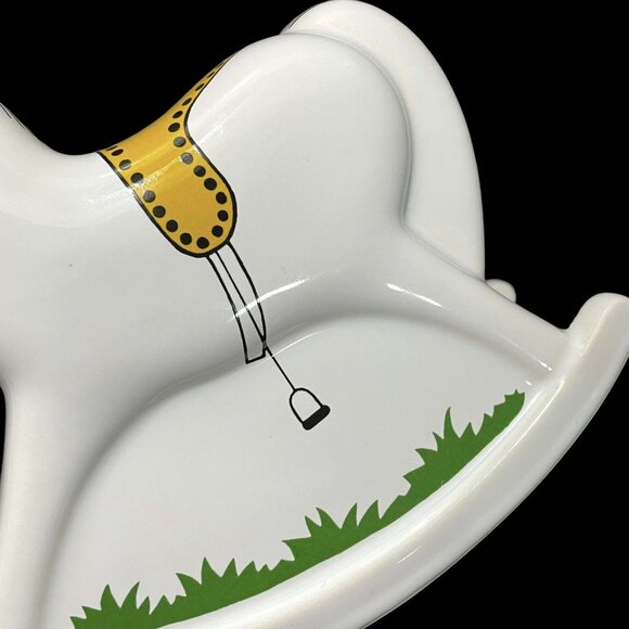 Vintage 1970s Waechtersbach German Porcelain Rocking Horse Piggy Bank Key/Lock - Picture 6 of 11